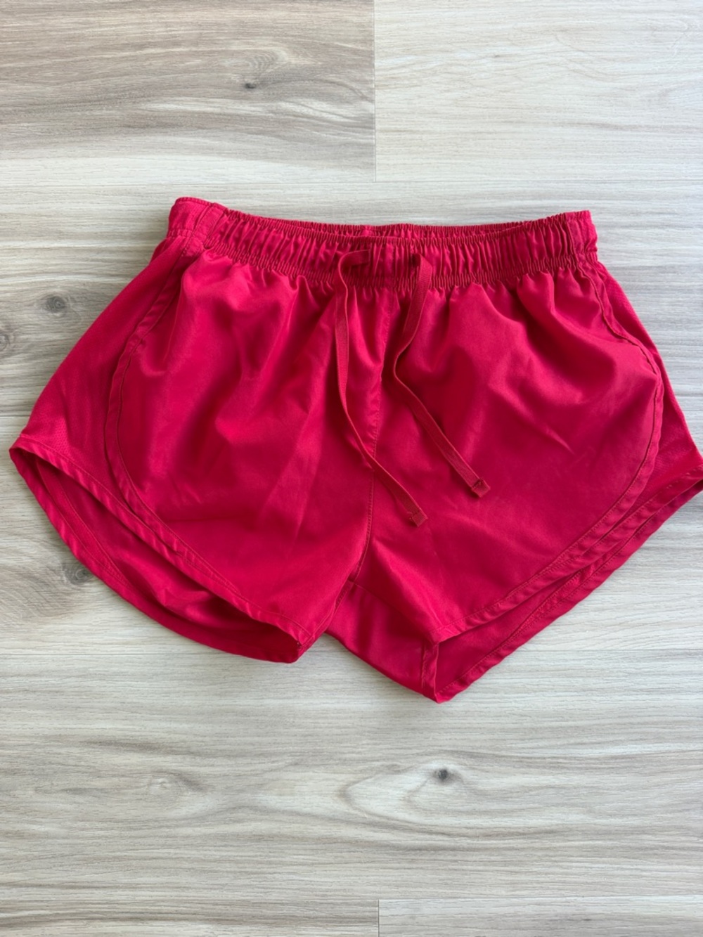 Red Women's Athletic Shorts with Elastic Waist